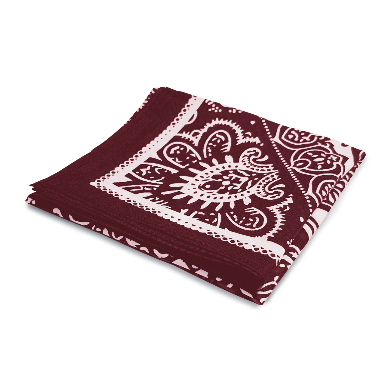 Maroon All-Gender Bandana Multi-Purpose Headband, Handkerchief, Head Wrap, Scarf, Protective Coverage - 22x22 Inch