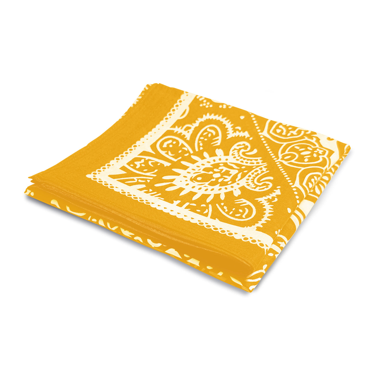 Mustard Yellow All-Gender Bandana Multi-Purpose Headband, Handkerchief, Head Wrap, Scarf, Protective Coverage - 22x22 Inch