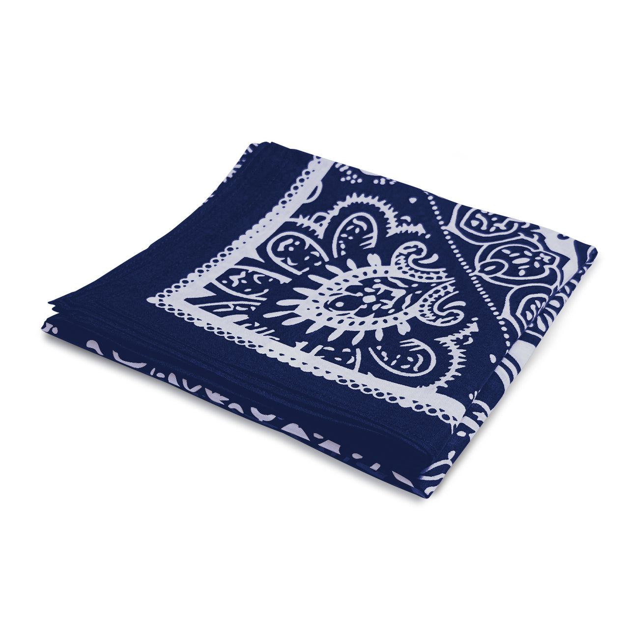 Navy Blue All-Gender Bandana Multi-Purpose Headband, Handkerchief, Head Wrap, Scarf, Protective Coverage - 22x22 Inch