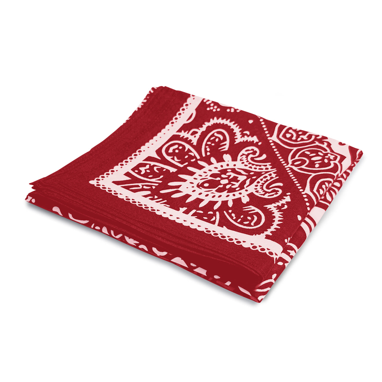 Red All-Gender Bandana Multi-Purpose Headband, Handkerchief, Head Wrap, Scarf, Protective Coverage - 22x22 Inch