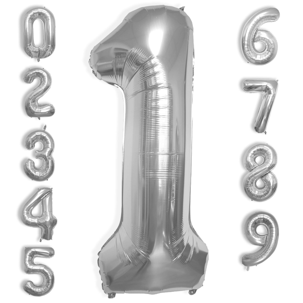 40 Inch Large Silver Number Celebration and Decoration Balloon for Birthday Parties, Graduations, Anniversaries, Weddings, Photo Shoots, Special Events