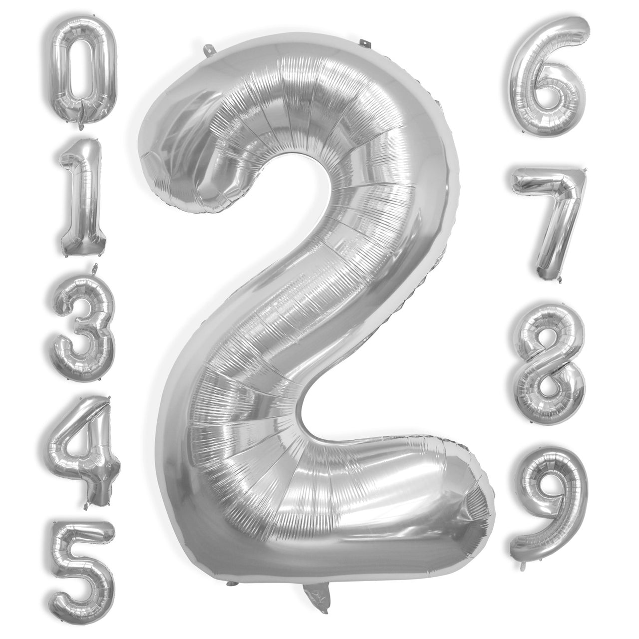40 Inch Large Silver Number Celebration and Decoration Balloon for Birthday Parties, Graduations, Anniversaries, Weddings, Photo Shoots, Special Events